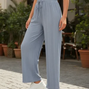 pantalón palazzo plisado lino rustico cheri dama