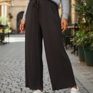 pantalón palazzo plisado lino rustico cheri dama