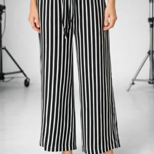 pantalón a rayas con cinto