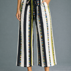pantalón palazo con cinto a rayas paquete x3