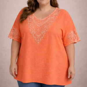 blusa de fibrana kb3619 birllo y broderie talles grandes