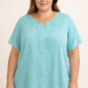 blusa fibrana bordado talles grandes