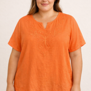 blusa fibrana bordado talles grandes