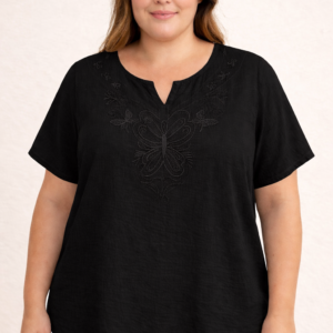 blusa fibrana bordado talles grandes