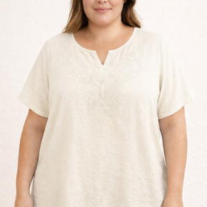 blusa fibrana bordado talles grandes