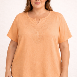blusa fibrana bordado talles grandes
