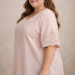 blusa de fibrana kb3619 birllo y broderie talles grandes