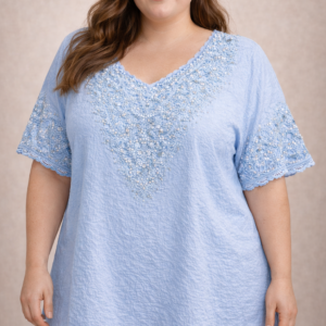blusa de fibrana kb3619 birllo y broderie talles grandes