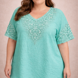 blusa de fibrana kb3619 birllo y broderie talles grandes